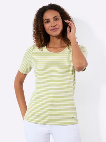 WITT WEIDEN Shirt in lindgrün-weiß-gestreift