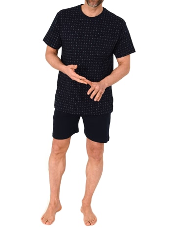 NORMANN kurzarm Schlafanzug Shorty Pyjama Streifen in schwarz