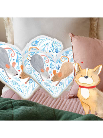 Mr. & Mrs. Panda tierform kissen Mäuse Herz ohne Spruch in Weiß