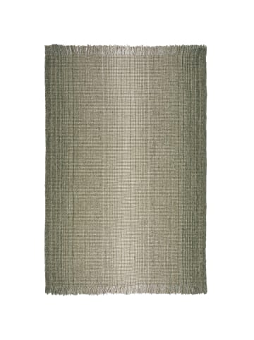 KADIMA DESIGN Teppich Jute-Wolle Farbverlauf, beidseitig nutzbar, handgewebt in Grün