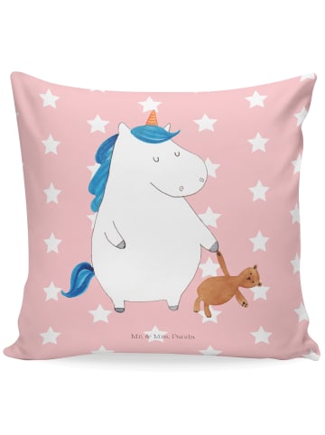 Mr. & Mrs. Panda kissen 40 x 40 Einhorn Teddy ohne Spruch in Rot Pastell