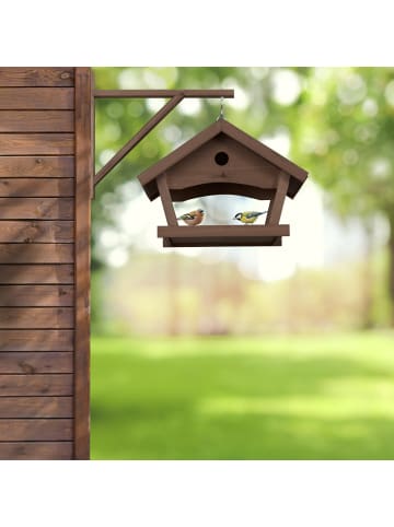 Vogelfutterhaus in Dunkelbraun/ Grün - (B)42,5 x (H)35 x (T)40,5 cm