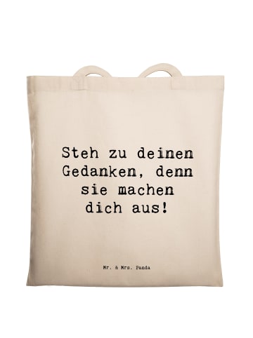Mr. & Mrs. Panda Umhängetasche Spruch Mutig zu seinen Meinungen ... in Creme