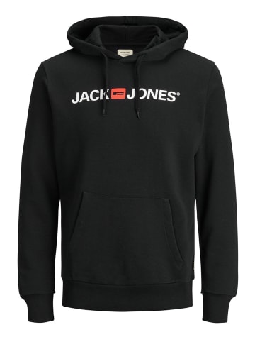 Jack & Jones Corp Sweat Hood Kapuzen Sweatshirt Jumper Reg Fit in Schwarz