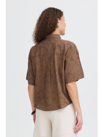 Fransa Kurzarm-Bluse FREMMY Box fit in MOUNTAIN TRAIL EMBROIDERY