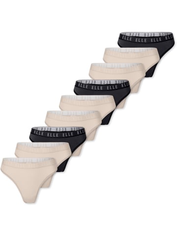 ELLE Tanga Logo in Black, beige, beige