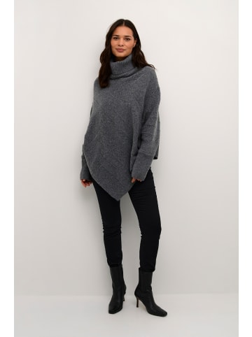 Cream Poncho CRHoliday Loose fit in Asphalt Melange