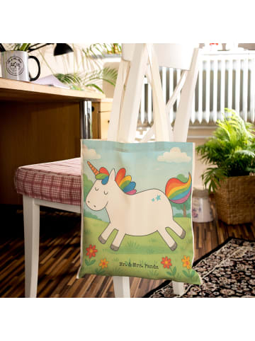 Mr. & Mrs. Panda Shopper Einhorn Happy Design ohne Spruch in Weiß