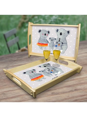 Mr. & Mrs. Panda Serviertablett Koala Familie ohne Spruch in Grau Pastell