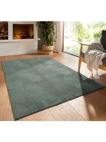 Tara Carpet Kurzflorteppich Homestyle Wellen in Hellgrün
