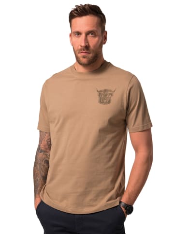 JP1880 Kurzarm T-Shirt in dunkelbeige