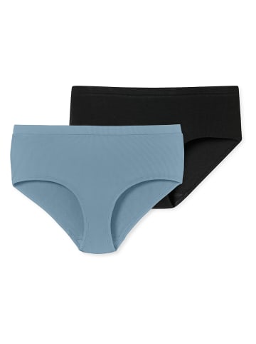 Schiesser Panty Feinripp - Pure Rib in blaugrau, schwarz