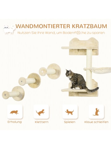 Pawhut Kletterwand Set Beige Spanplatte