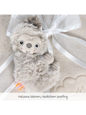 Fehn 2-tlg. Set Kuscheldecke + Greifling 75 in gray