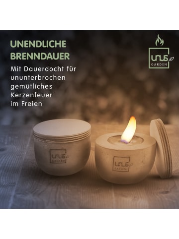 UNUS Outdoorkerze Kerzen quaderförmig 2er Set handgemacht in Grau