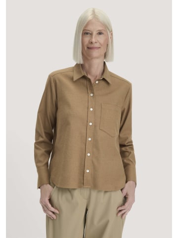 Hessnatur Hessnatur Flanell Bluse Relaxed aus Bio-Baumwolle mit TENCEL™ Lyocell in camelbraun
