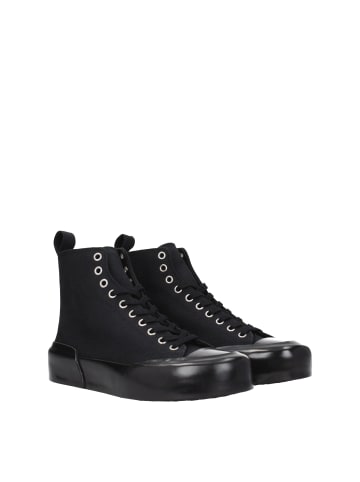 Jil Sander Schwarz Stoff High Top Sneaker