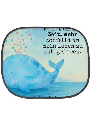 Mr. & Mrs. Panda Sonnenschutz Auto Wal Konfetti Design mit Spruch in Weiß