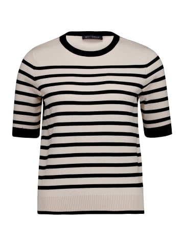 Betty Barclay Feinstrickpullover kurzarm in Patch Beige/Black