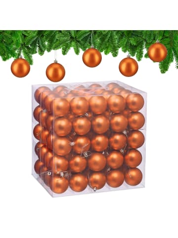 relaxdays 100 x Weihnachtskugeln Set in Orange