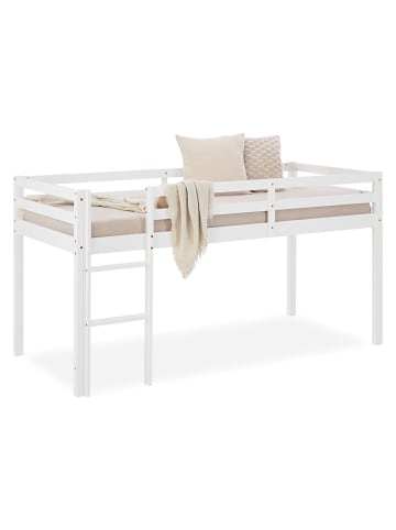 Homestyle4u Hochbett 90x200 in Weiß