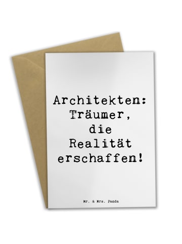 Mr. & Mrs. Panda Glückwunschkarte Spruch Architekt Träumer mit S... in Weiß