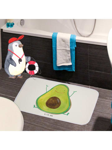 Mr. & Mrs. Panda Badteppich Avocado Glücklich ohne Spruch in Weiß