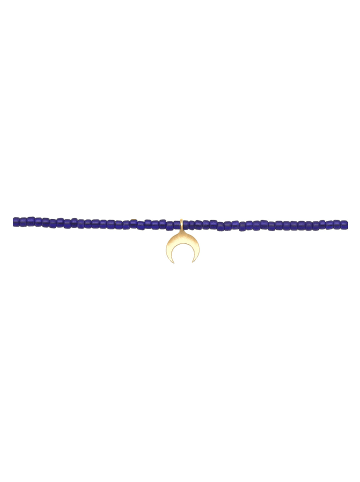 Elli Halskette 925 Sterling Silber Astro, Halbmond in Blau