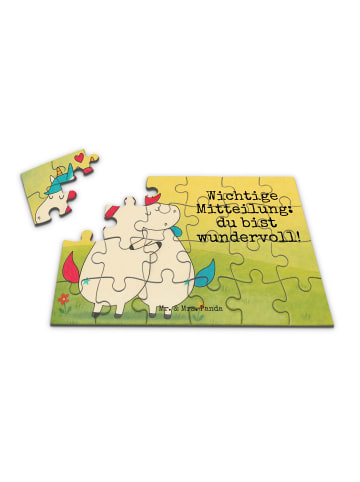 Mr. & Mrs. Panda Puzzlespiel Einhorn Mitteilung Design mit Spruch in Weiß