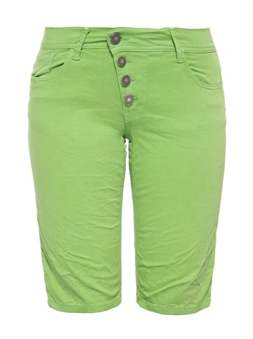 Way of Glory Way of Glory WAY OF GLORY Damen Jeans Bermuda mit asymmetrischer Knopfleiste in hellgrün