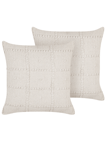Beliani 2er-Set Dekokissen IXORA in Beige