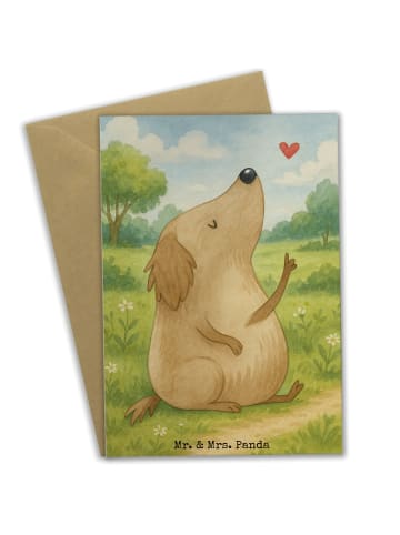 Mr. & Mrs. Panda Klappkarte Hund Liebe Design ohne Spruch in Weiß