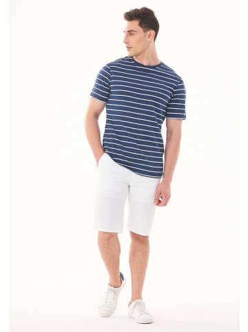 Organication T-Shirt "MOR13645" in Navy/Cremeweiß