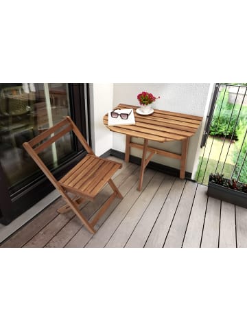 Beliani Gartentisch OSIGO in Braun - (W) 70 x (H) 72 x (L) 44 cm