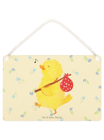 Mr. & Mrs. Panda Holzschild Küken Wander ohne Spruch in Blumig