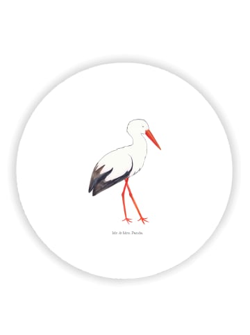 Mr. & Mrs. Panda Rund Magnet Storch ohne Spruch in Weiß