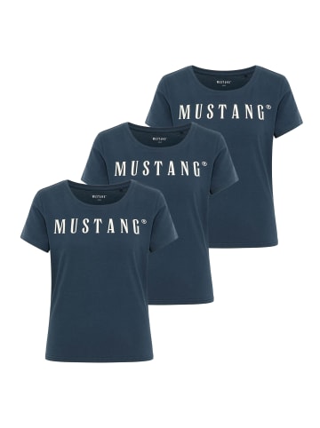Mustang T-Shirt 3er Pack in Dunkelblau