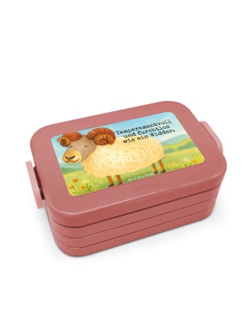 Mr. & Mrs. Panda Bento Box Sternzeichen Widder Design mit Spruch in Rot Pastell