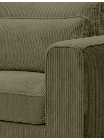Inn.Furn Sessel khaki Cord, Loungesessel 120 cm, Wohnzimmersessel mit Wellenfederung