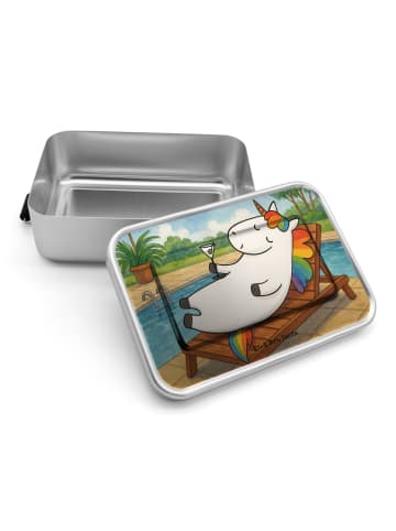 Mr. & Mrs. Panda Metall Brotdose Einhorn Blümchentail Design ohne Sp... in Weiß
