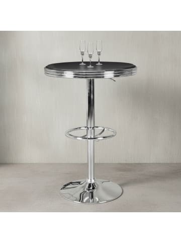 KADIMA DESIGN Bartisch | Aluminium, ø60cm, Kunstleder, Retro