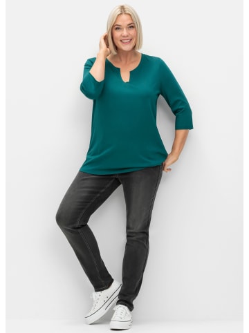 sheego 3/4-Arm-Shirt in petrol