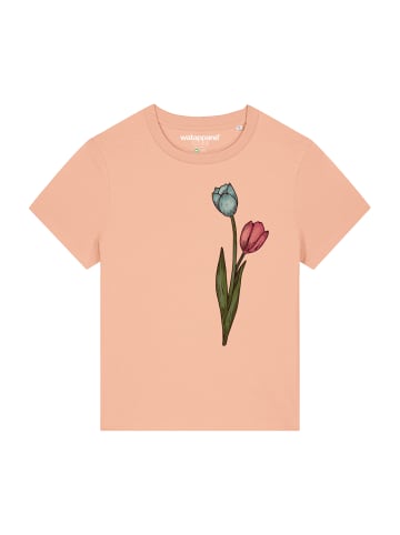 wat? Apparel T-Shirt Blume in Wasserfarbe 05 in Fraiche Peche