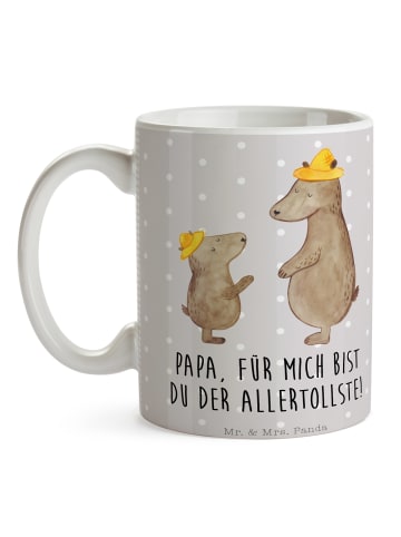 Mr. & Mrs. Panda Tasse Bären mit Hut mit Spruch in Grau Pastell