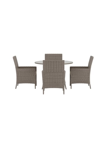 ebuy24 Gartenset Lefkas (7-teilig) Braun 110 x 110 cm