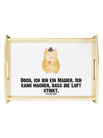 Mr. & Mrs. Panda Serviertablett Hamster Hut mit Spruch in Weiß