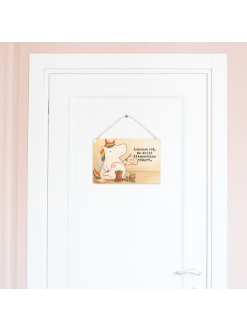 Mr. & Mrs. Panda Schild Einhorn Näherin Design mit Spruch in Weiß