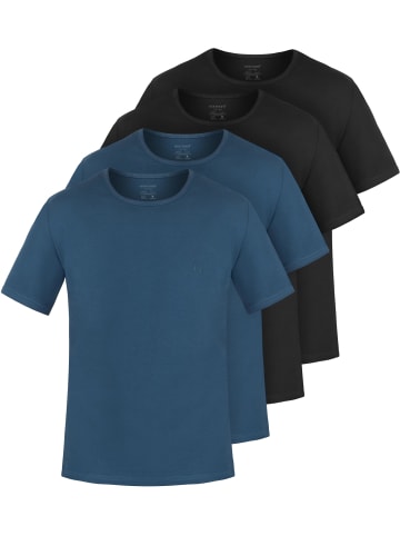 normani 4er Set Herren T-Shirts aus Bio-Baumwolle Nyons in Marine/Marine/Schwarz/Schwarz
