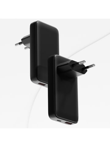 Qualo QUALO GaN Ultra Slim USB-A Wandladegerät USB-C PD 45W schwarz