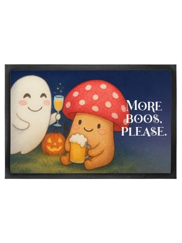 Mr. & Mrs. Panda Fußmatte außen Gespenst  Prost  Design mit Spruch in Weiß